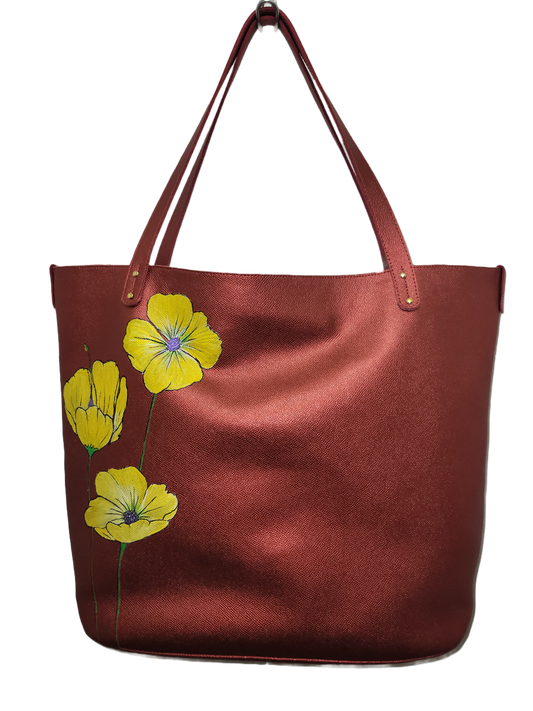 "Buttercup" Custom Leather Tote. M.Y Design