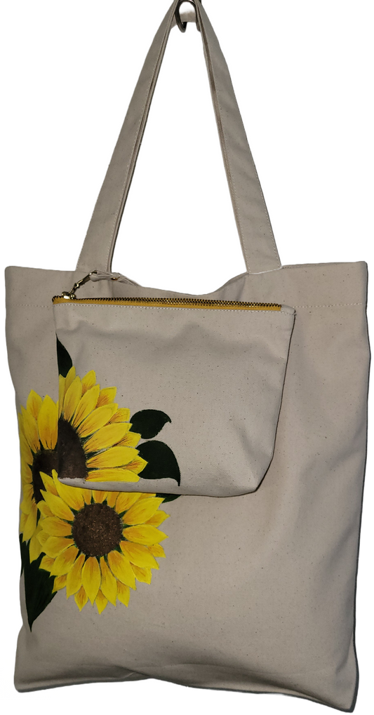 "Sun Flower" Custom Canvas Tote. M.Y Design