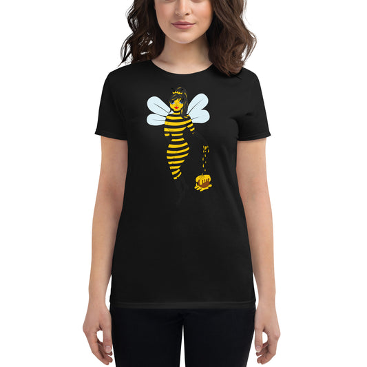 Honey Bee Fitted short sleeve t-shirt. M.y Design.