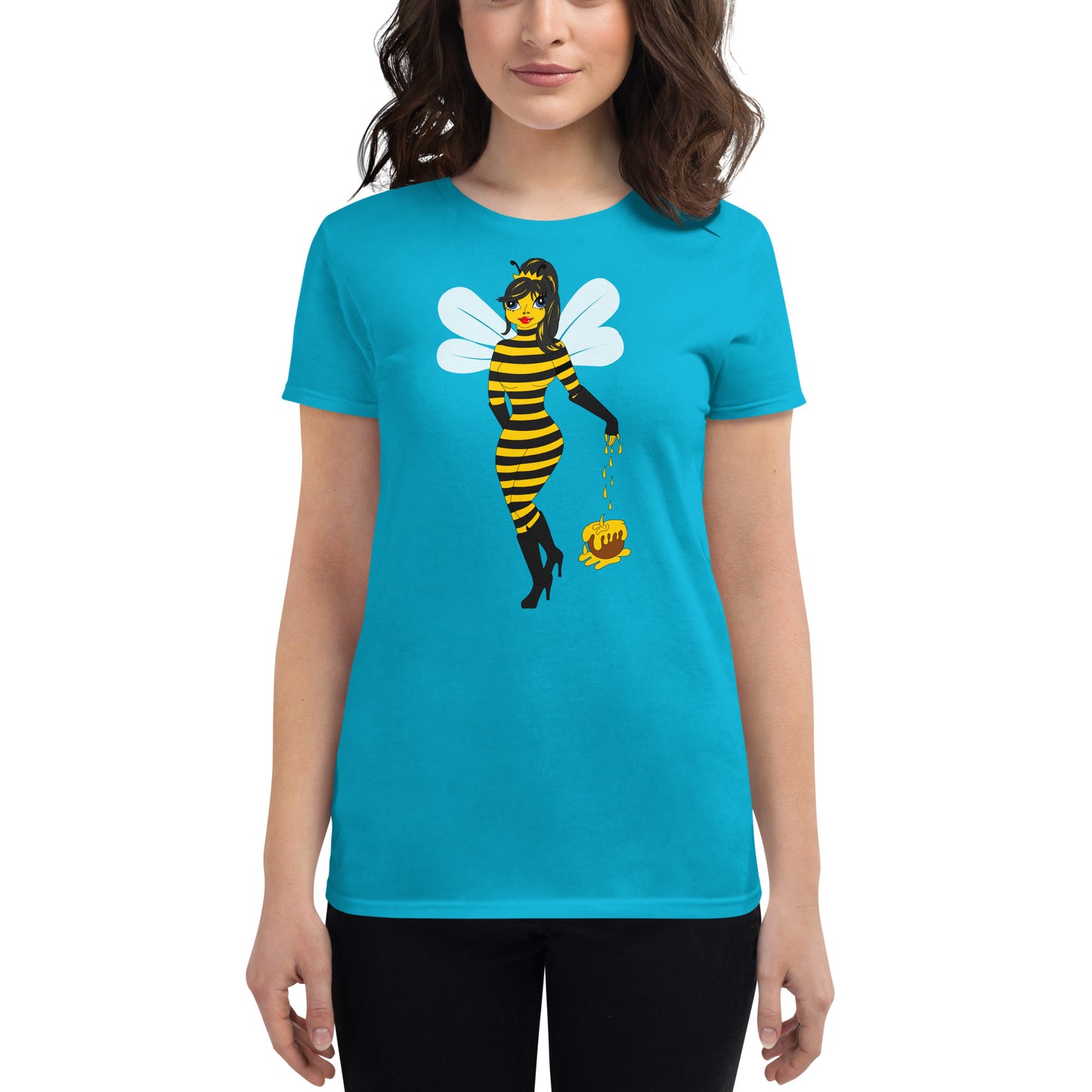 Honey Bee Fitted short sleeve t-shirt. M.y Design.