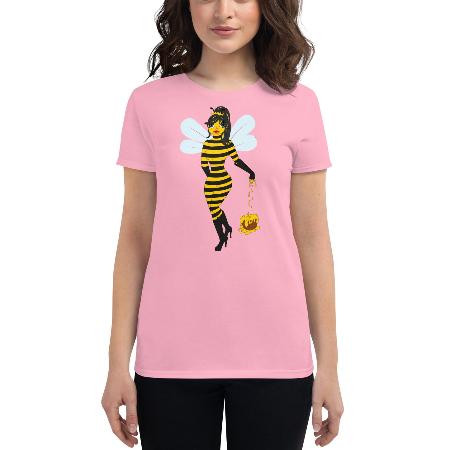 Honey Bee Fitted short sleeve t-shirt. M.y Design.