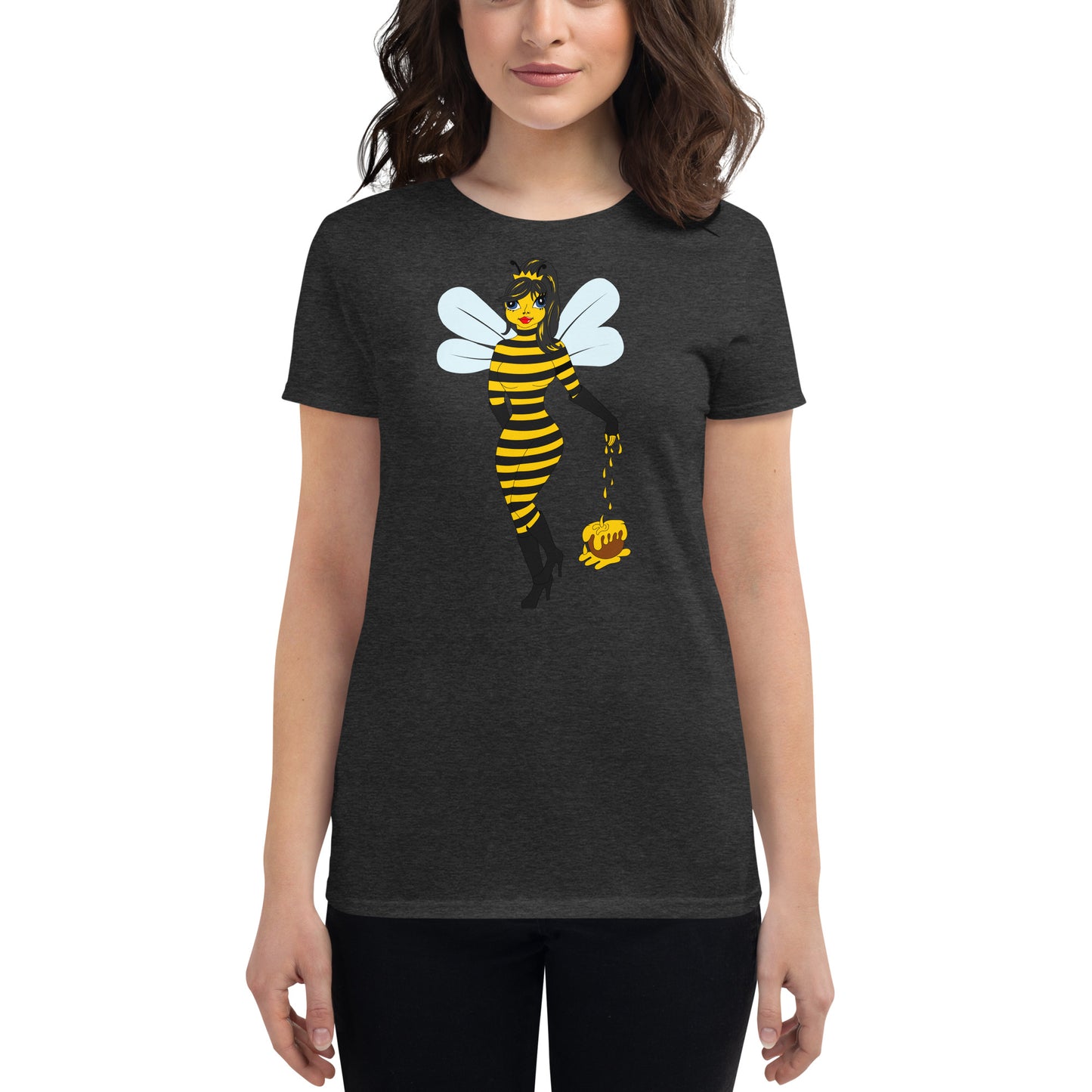 Honey Bee Fitted short sleeve t-shirt. M.y Design.