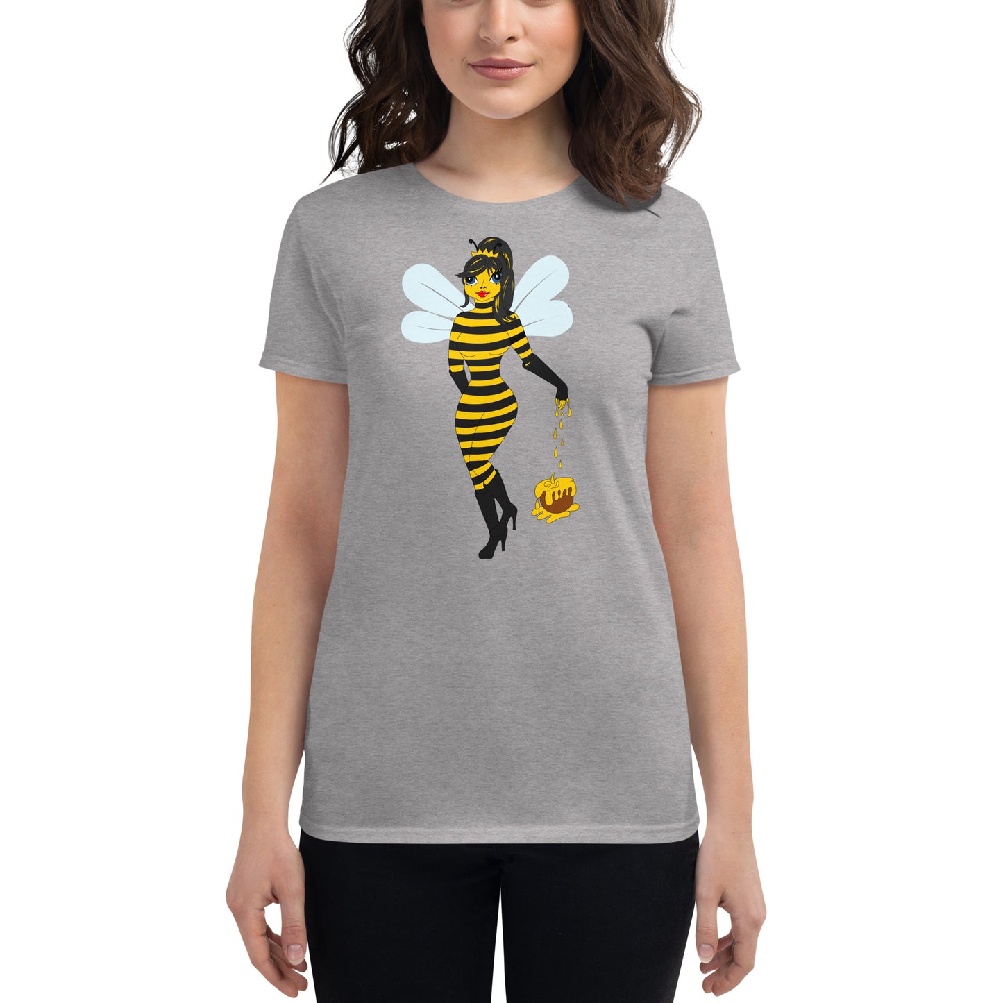 Honey Bee Fitted short sleeve t-shirt. M.y Design.