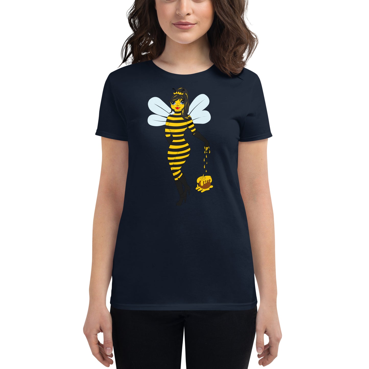 Honey Bee Fitted short sleeve t-shirt. M.y Design.