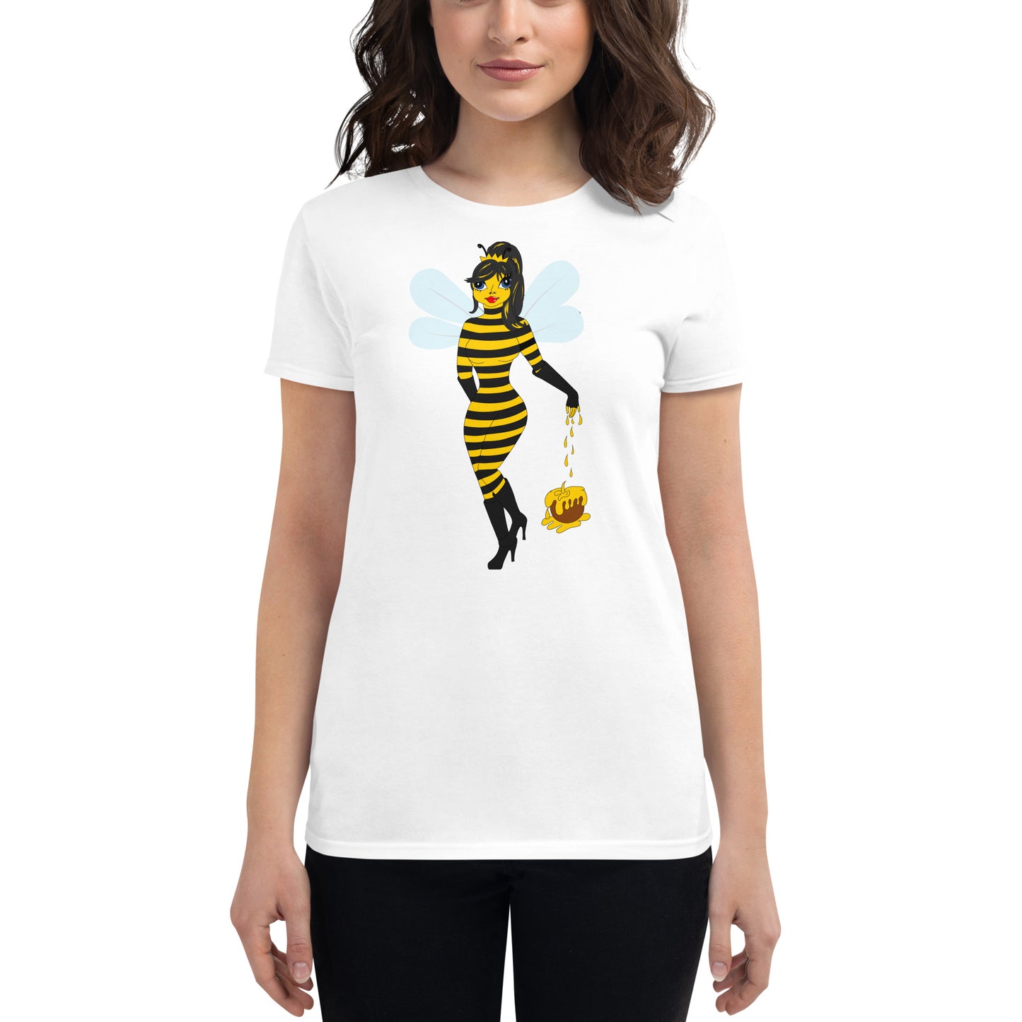 Honey Bee Fitted short sleeve t-shirt. M.y Design.