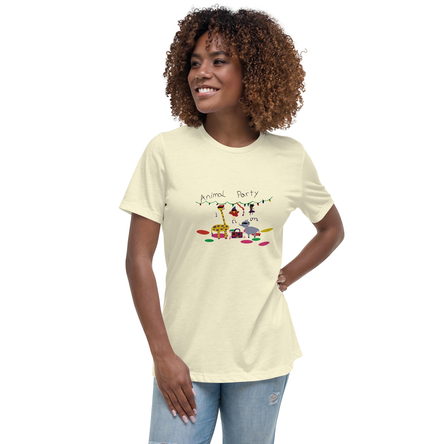 "Animal Party" Women's Relaxed T-Shirt. M.Y Design