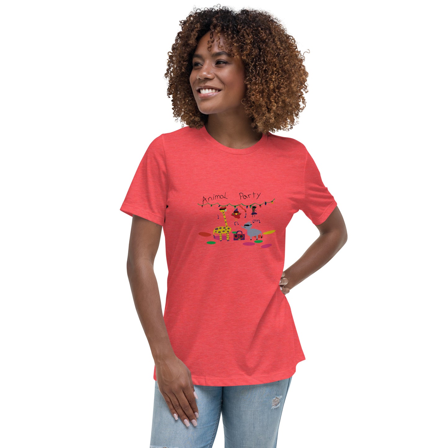 "Animal Party" Women's Relaxed T-Shirt. M.Y Design